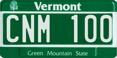 VT license plate CNM100