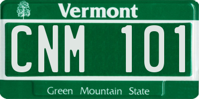 VT license plate CNM101
