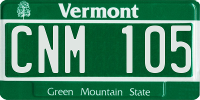 VT license plate CNM105