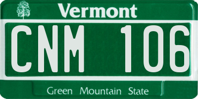 VT license plate CNM106