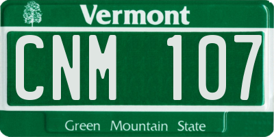 VT license plate CNM107