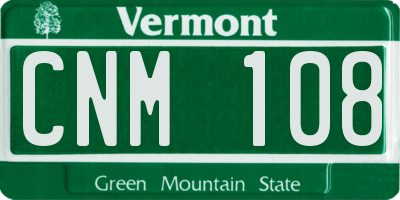 VT license plate CNM108