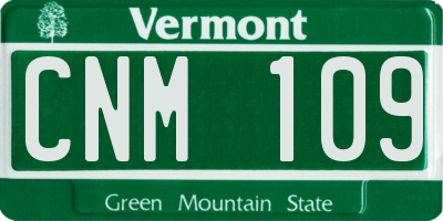 VT license plate CNM109