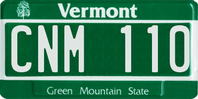 VT license plate CNM110