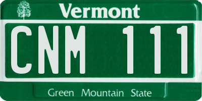 VT license plate CNM111