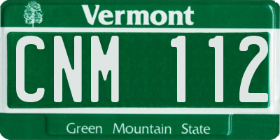 VT license plate CNM112