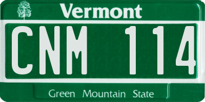 VT license plate CNM114