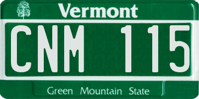 VT license plate CNM115