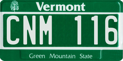 VT license plate CNM116