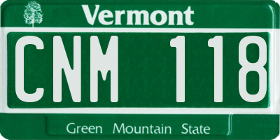 VT license plate CNM118