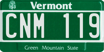 VT license plate CNM119