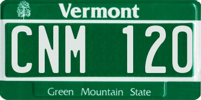 VT license plate CNM120