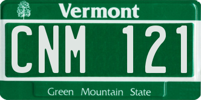 VT license plate CNM121