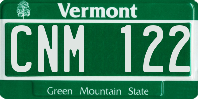 VT license plate CNM122