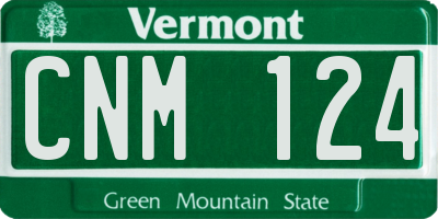VT license plate CNM124