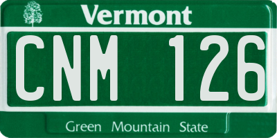 VT license plate CNM126