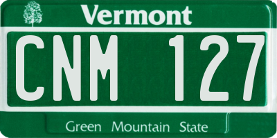 VT license plate CNM127