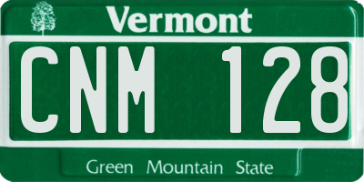 VT license plate CNM128