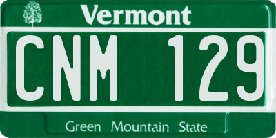 VT license plate CNM129