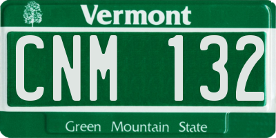 VT license plate CNM132