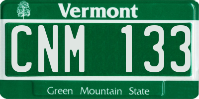 VT license plate CNM133