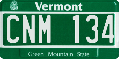 VT license plate CNM134