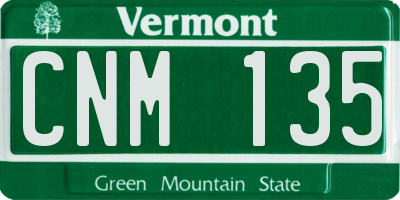 VT license plate CNM135