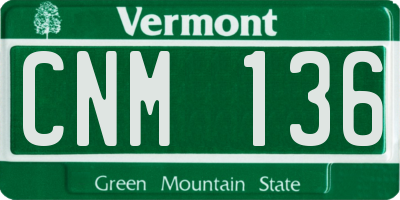 VT license plate CNM136