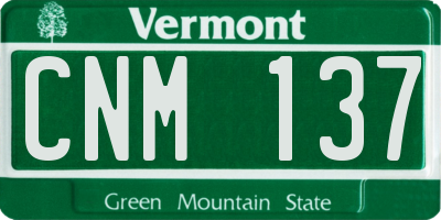 VT license plate CNM137