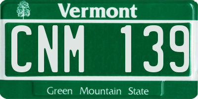 VT license plate CNM139