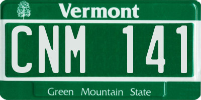 VT license plate CNM141
