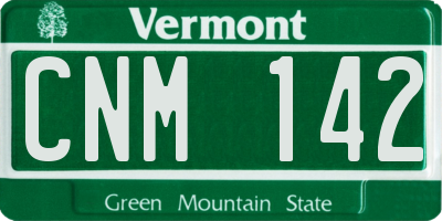 VT license plate CNM142