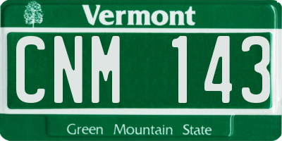 VT license plate CNM143
