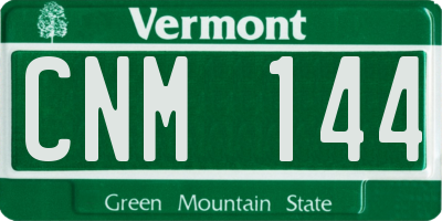 VT license plate CNM144