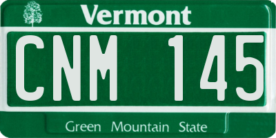 VT license plate CNM145