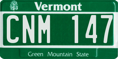VT license plate CNM147