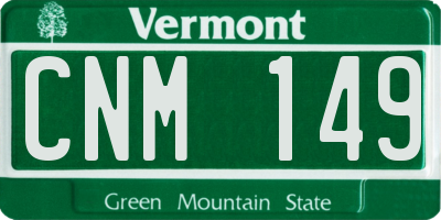 VT license plate CNM149