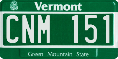 VT license plate CNM151