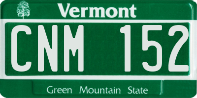 VT license plate CNM152