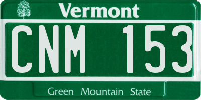 VT license plate CNM153