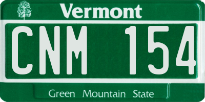 VT license plate CNM154