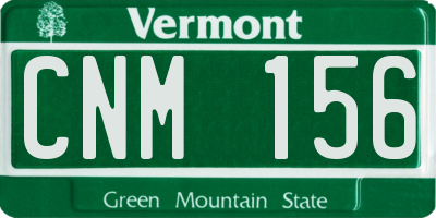 VT license plate CNM156