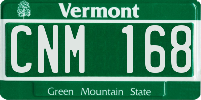 VT license plate CNM168
