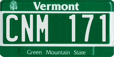 VT license plate CNM171
