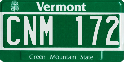 VT license plate CNM172