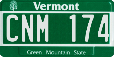 VT license plate CNM174
