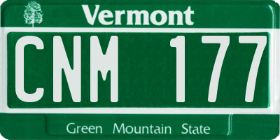 VT license plate CNM177