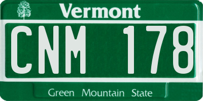VT license plate CNM178