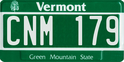 VT license plate CNM179