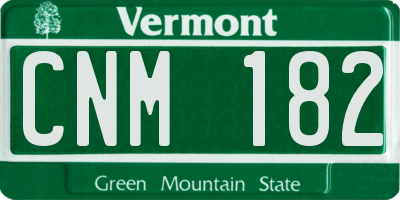 VT license plate CNM182